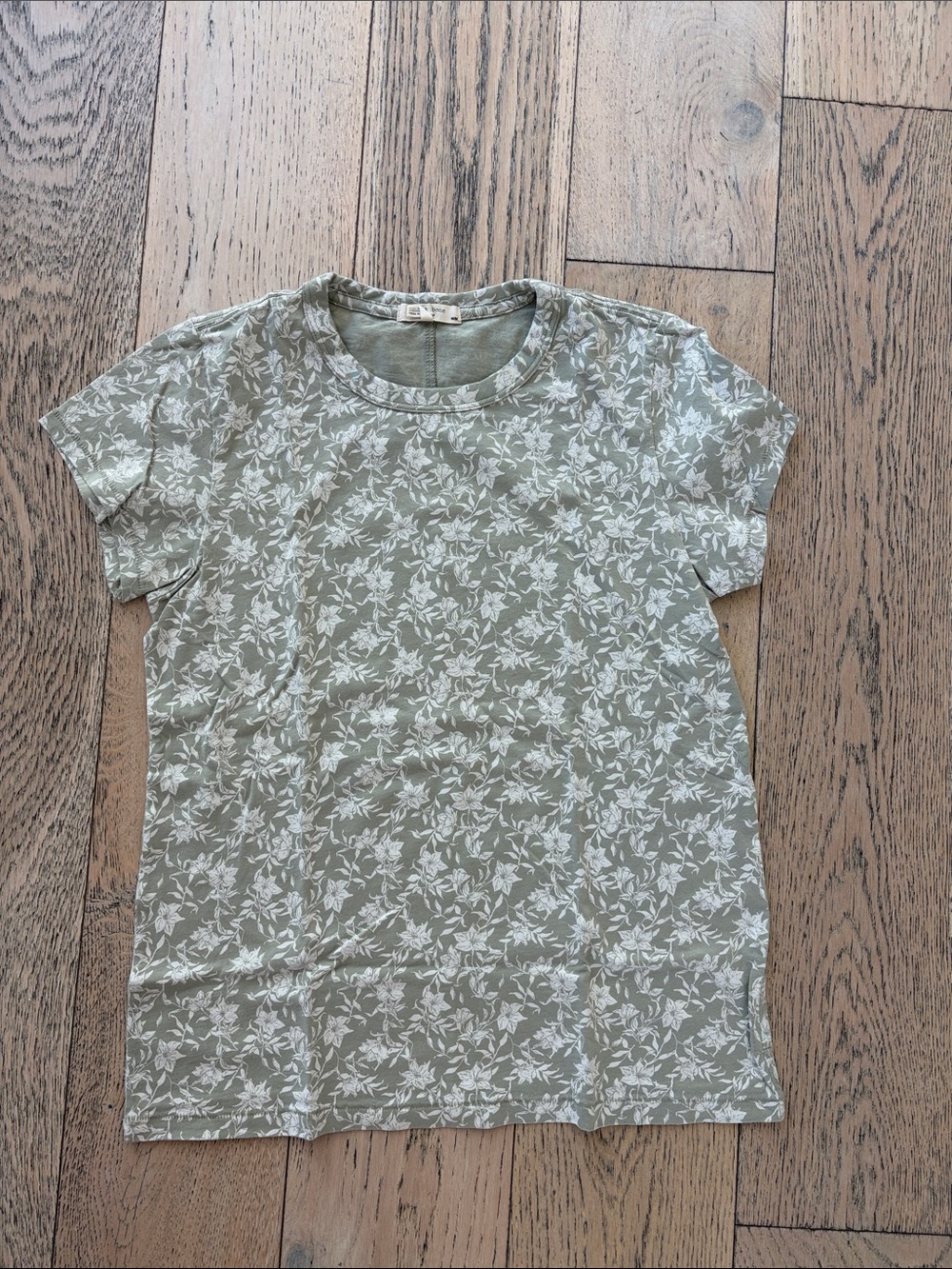 rag & bone Sage Green Floral Short Sleeve Tee